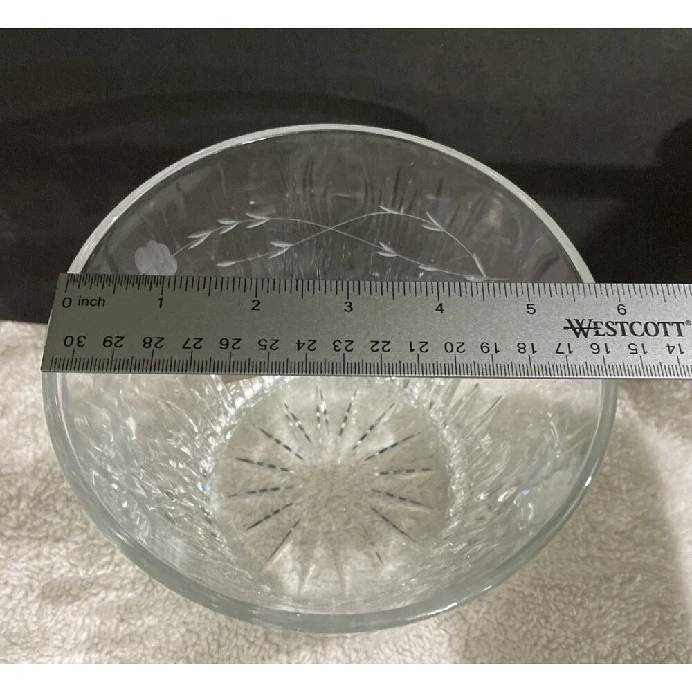 Princess House Heritage Design Crystal Ice Bucket Vintage 5.5x6”